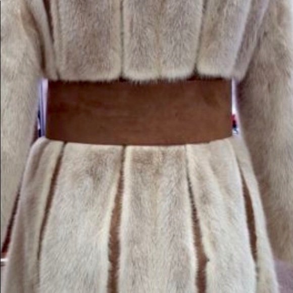 Gorgeous beige and white mink fur and suede!
